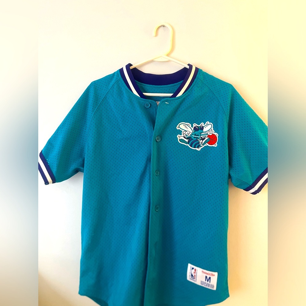 Mitchell and Ness hornets baseball jersey